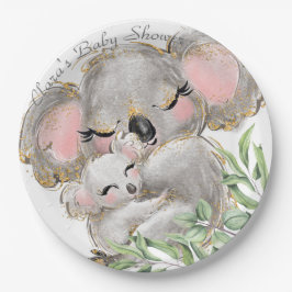 Kostbares Koala Baby, Mama Babydusche Papierplatte Pappteller
