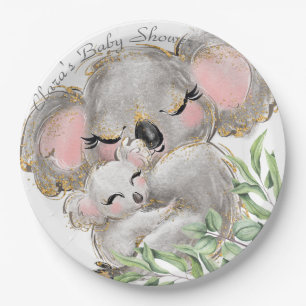 Kostbares Koala Baby, Mama Babydusche Papierplatte Pappteller