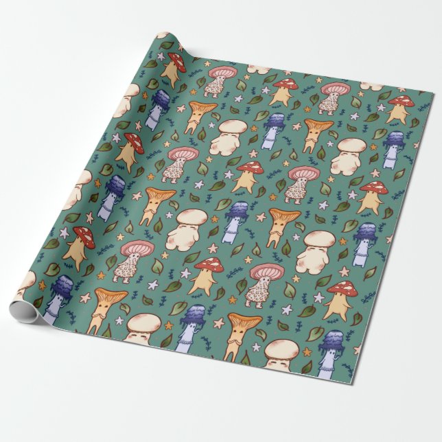 Kostbares Mushroom Wrapping Paper Geschenkpapier (Ungerollt)