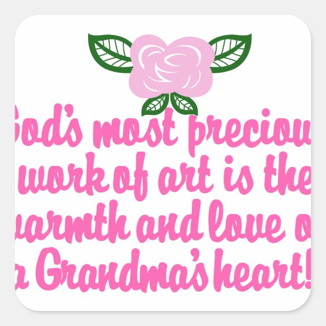 Kostbares Oma Quadratischer Aufkleber (Vorderseite)