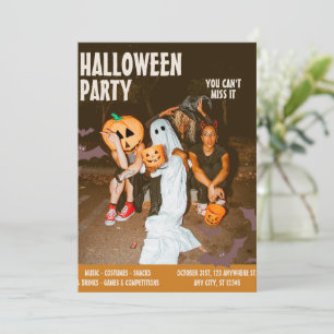 Kosten Halloween-Party, Vintage editierbares Hallo Einladung