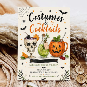 Kosten und Cocktails Halloween-Party Einladung