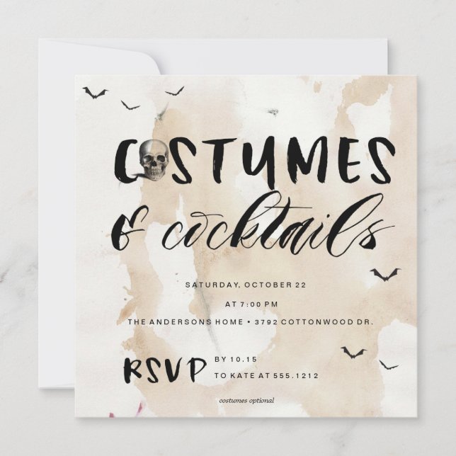 KOSTEN UND HALLOWEEN-PARTY-INVITATION EINLADUNG (Vorderseite)