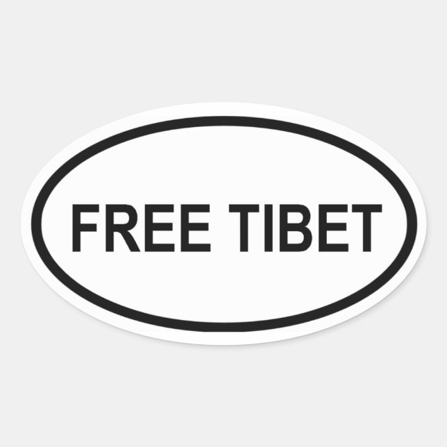 KOSTENFREIER TIBET OVALER AUFKLEBER (Vorderseite)