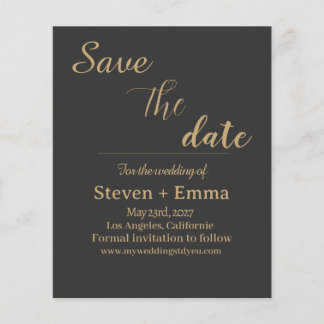 Kostengünstige Hochzeitskunst Save the Date Flyer