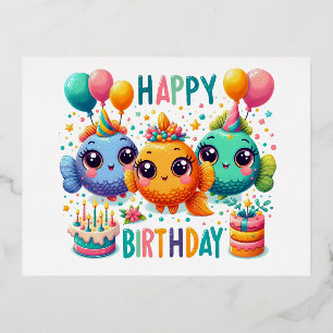 kostengünstige Kindergeburtstag-Karten oder Einlad Folien Feiertagspostkarte