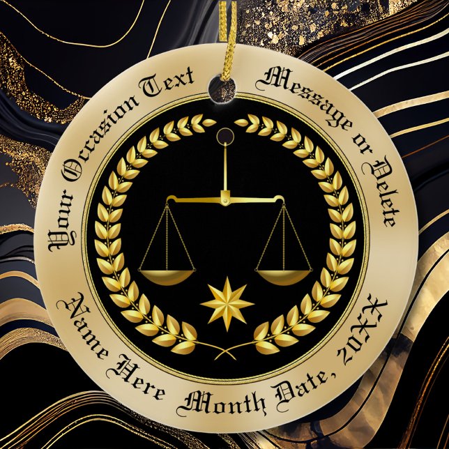 Kostengünstige Personalisierte Anwaltszittel, Kera Keramik Ornament (Attorney Christmas Ornament. Cheap Attorney Gifts. Attorney graduation gifts or attorney party favor)