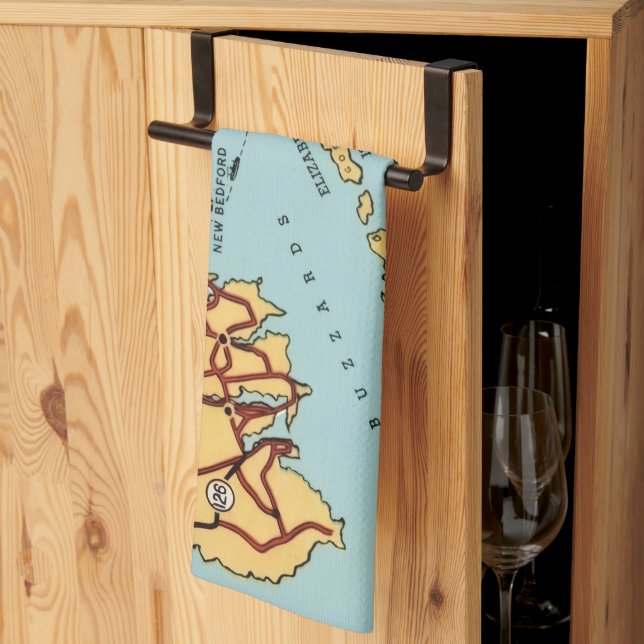 Kostenkarte von Martha's Vineyard  Geschirrtuch (Drittel gefaltet)
