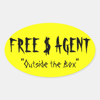 KOSTENLOS $ AGENT GEAR, gelb, oval, Aufkleber