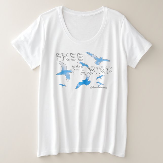 Kostenlos als Vogel 2 Große Größe T-Shirt (Design vorne)