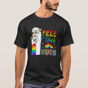 Kostenlos Onkel Umarmen Zwei Lamas Stolzer Lgbt Un T-Shirt