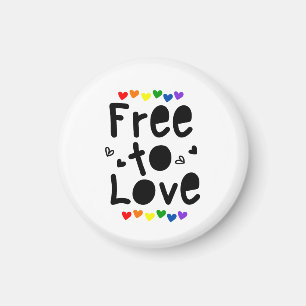 Kostenlos zur Liebe - LGBTQ+-Rainbow-Herz-Prix Magnet