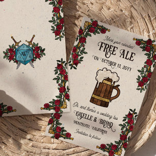 Kostenlose Ale Rote Rosen RPG-Themenhochzeit Save The Date