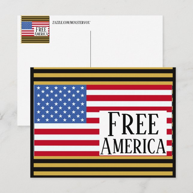 Kostenlose Amerika Postkarte (Vorne/Hinten)