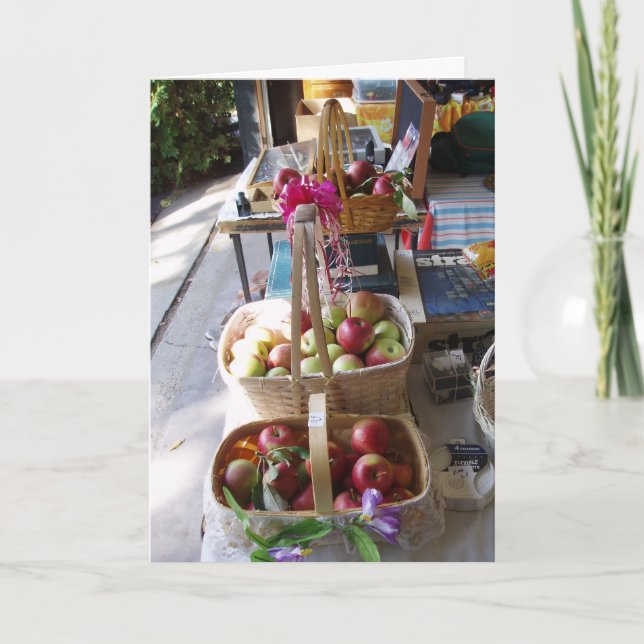 "KOSTENLOSE ÄPFEL ZUM VERKAUF" Gratulationskarte Karte (Vorderseite)
