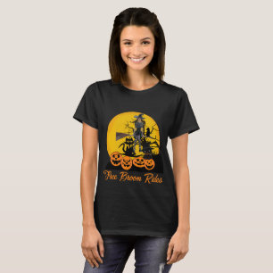 Kostenlose Besenfahrten Halloween Hexe Katzen Kürb T-Shirt