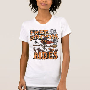 Kostenlose Besenfahrten Halloween Hexe Skelett Des T-Shirt