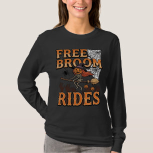 Kostenlose Besenfahrten Halloween Hexe Skelett Des T-Shirt