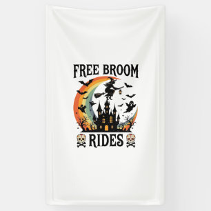 Kostenlose Besenfahrten Halloween Hexe Verlassenes Banner