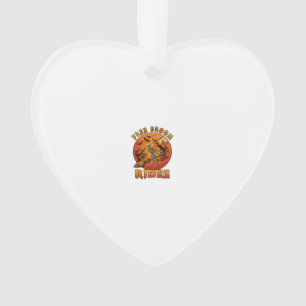Kostenlose Besenfahrten Halloween-Skelett-Kürbis O Ornament