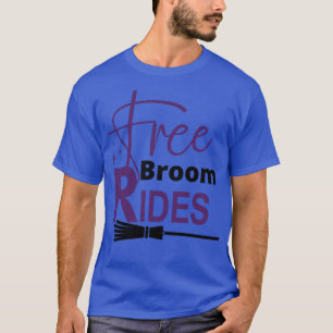 Kostenlose Besenfahrten Lustiges Halloween-Design  T-Shirt