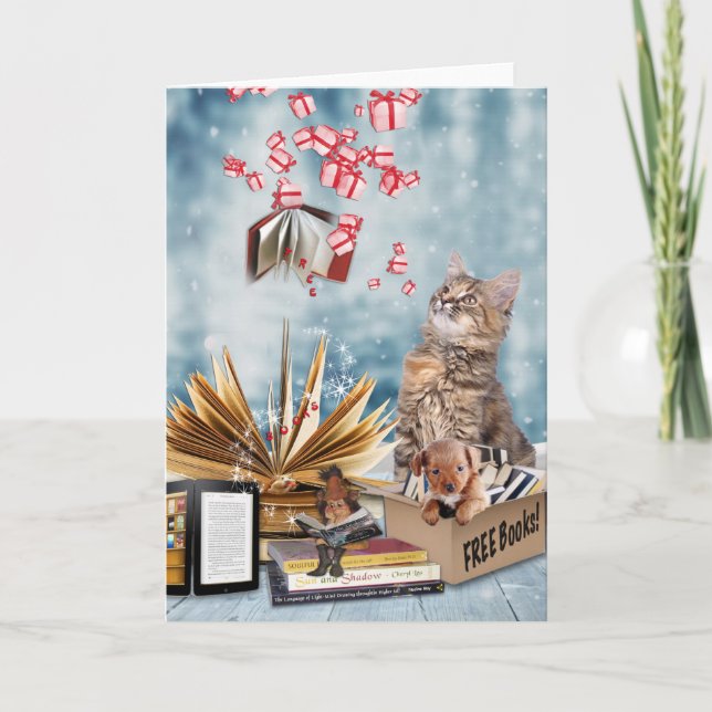 Kostenlose Bücher Feiertagskarte (Vorderseite)