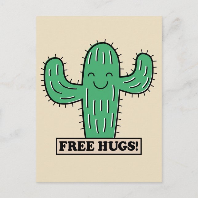 Kostenlose Cactus Hugs Postcard Postkarte (Vorderseite)
