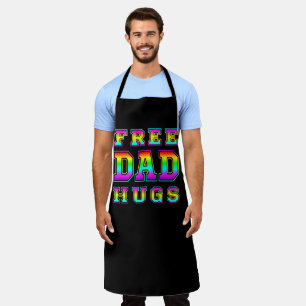 Kostenlose Dad-Hugs in farbenfroher Regenbogentypo Schürze