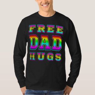 Kostenlose Dad-Hugs in farbenfroher Regenbogentypo T-Shirt