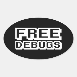 KOSTENLOSE DEBUGS OVALER AUFKLEBER
