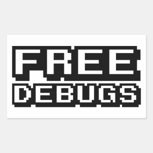KOSTENLOSE DEBUGS RECHTECKIGER AUFKLEBER