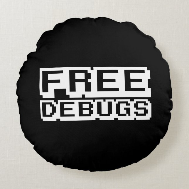 KOSTENLOSE DEBUGS RUNDES KISSEN (Vorderseite)