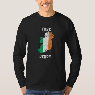 Kostenlose Derry Irland Karte T-Shirt