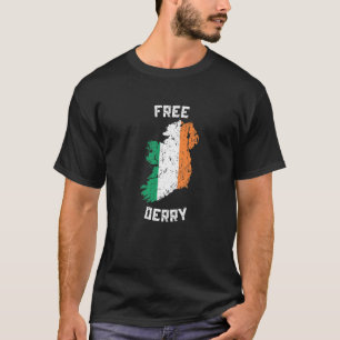 Kostenlose Derry Irland Karte   T-Shirt