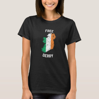 Kostenlose Derry Irland Karte T-Shirt
