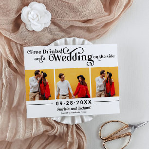 Kostenlose Getränke Casual Hochzeit Save The Date  Postkarte