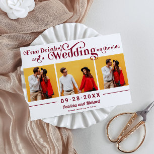 Kostenlose Getränke Casual Hochzeit Save The Date Postkarte