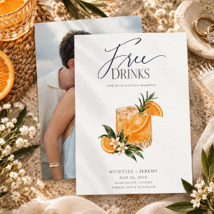 Kostenlose Getränke Lustige Cocktail-Hochzeit Term Save The Date