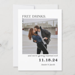 Kostenlose Getränke Save the Date Einladung