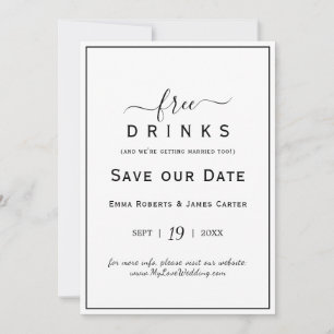 Kostenlose Getränke Save-the-Date-Karte Save The Date