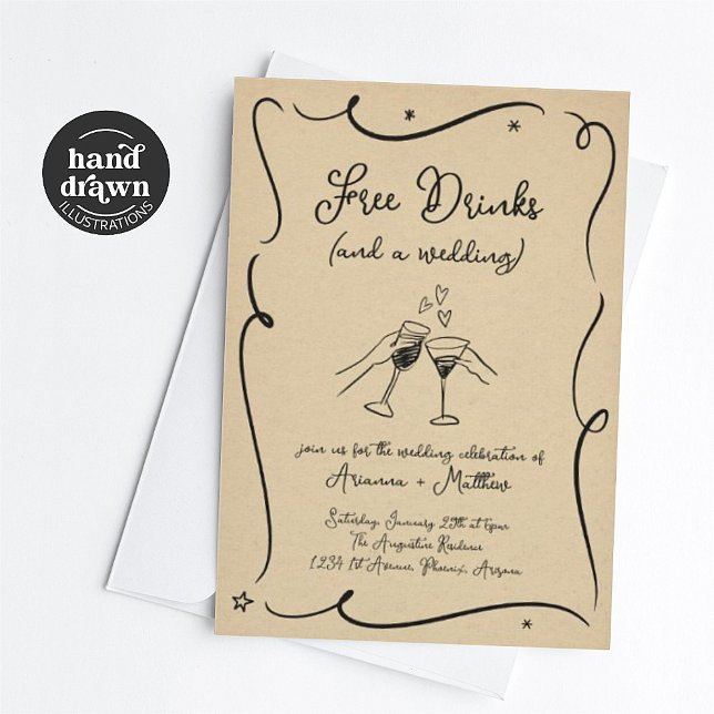 Kostenlose Getränke und eine Einladung zur Hochzei (Von Creator hochgeladen)