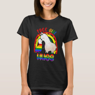 Kostenlose Gigi Umarme Zwei Llamas Stolze Lgbt Reg T-Shirt