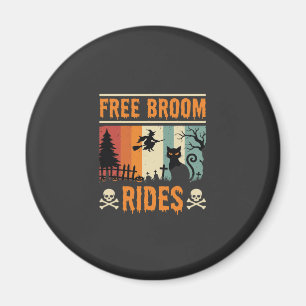 Kostenlose Halloween-Besenritte Hexe Katze Magnet