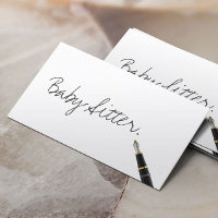 Kostenlose Handwriting-Script-Baby-Sittkarte