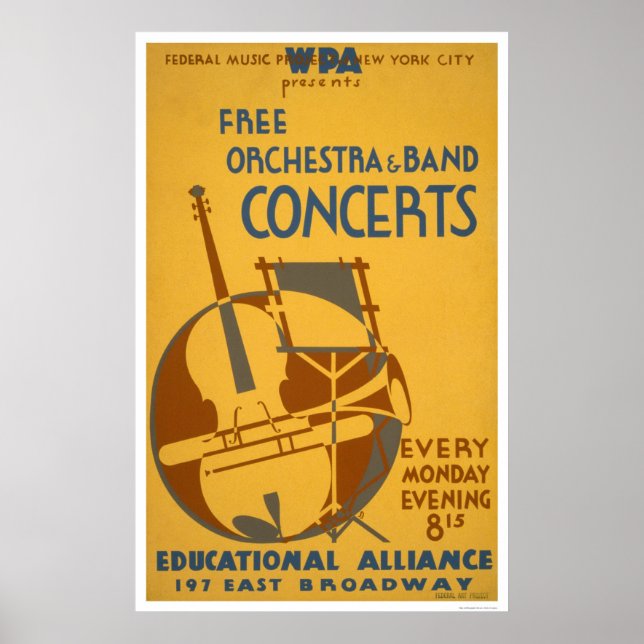Kostenlose Konzerte 1938 WPA Poster (Vorne)