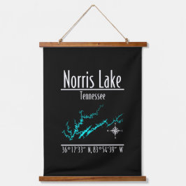 Kostenlose Koordinaten des Noris Lake Tennessee Uf Wandteppich Mit Holzrahmen