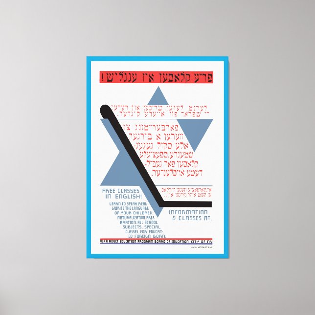 Kostenlose Kurse in Englisch! Leinwanddruck (Vorderseite)