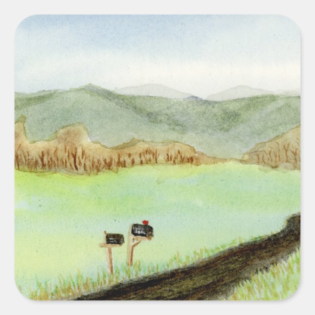 Kostenlose Lieferung in ländlichen Gebieten Quadratischer Aufkleber (Vorderseite)