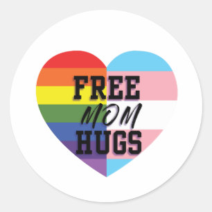 Kostenlose Mama-Hugs für LGBTQ-Sticker Runder Aufkleber