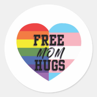 Kostenlose Mama-Hugs für LGBTQ-Sticker Runder Aufkleber